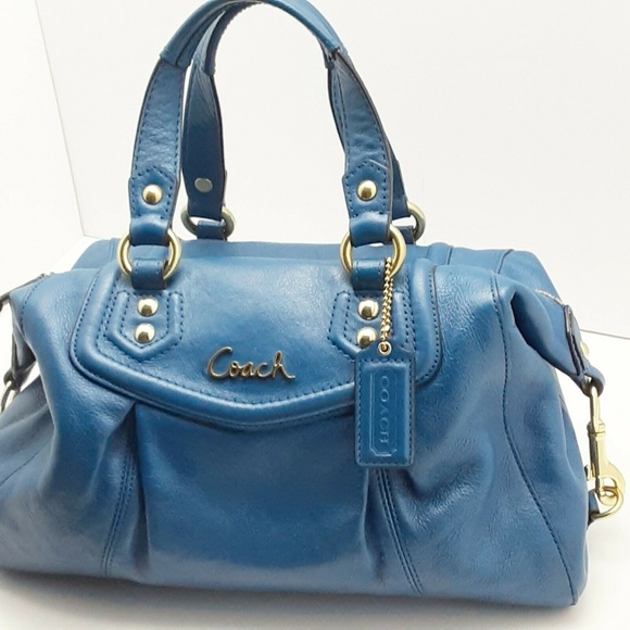 Coach Handbags - COACH Bag Purse Satchel Ashley Sabrina Blue SV/Cob